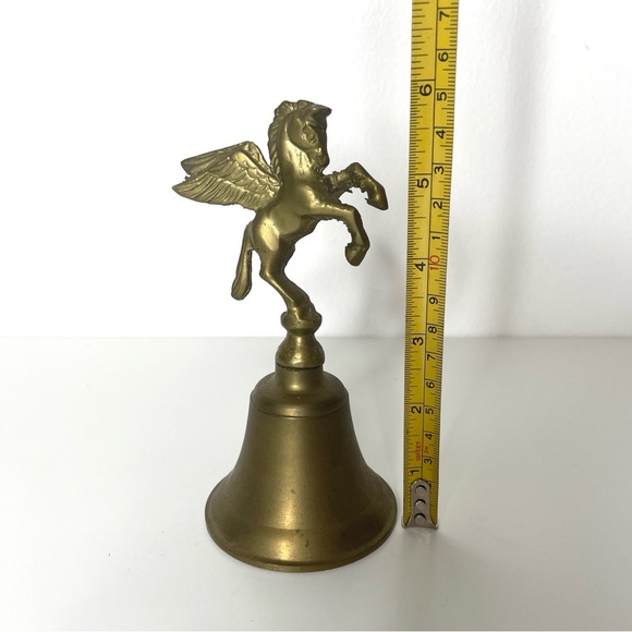 Vintage Brass Bell Pegasus Winged Horse - Picture 9 of 10